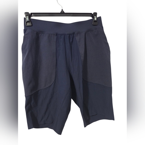 Lululemon For The People Short Mens Medium 11'' Heathered  Blue Stretch Training - Picture 1 of 7